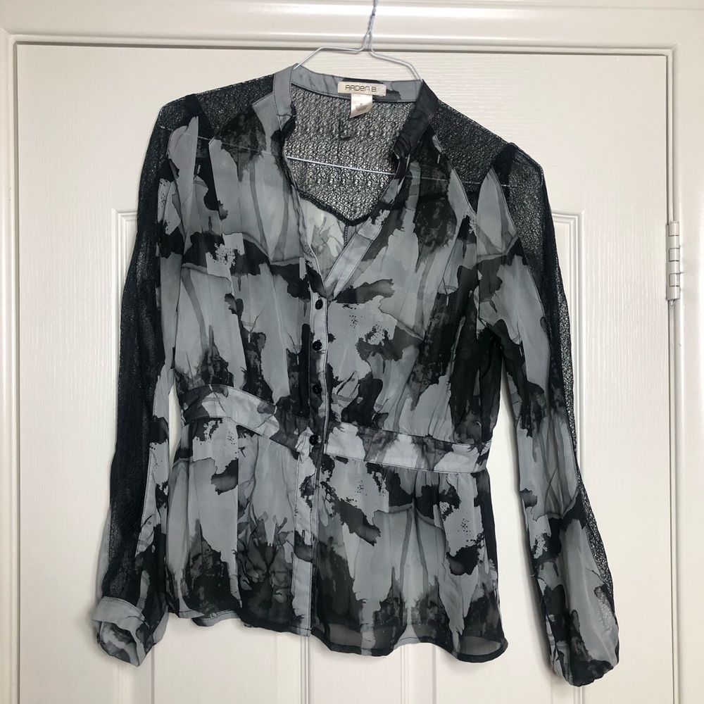 Sheer button up blouse